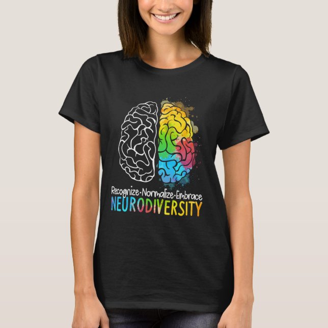 Camiseta NeuroDiversidade Autismo Espectro Asd Arco-Íris Br (Frente)