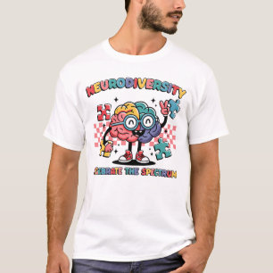 Camiseta Neurodiversidade Celebra a Quebra-cabeça do Cérebr
