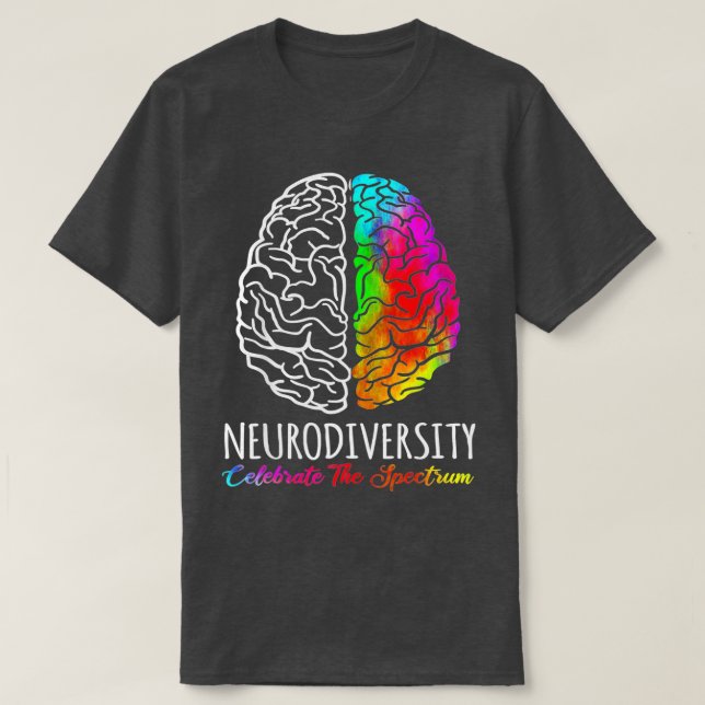 Camiseta Neurodiversidade Celebra Autismo Do Cérebro Do Esp (Frente do Design)