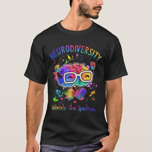 Camiseta Neurodiversidade Celebra Autismo Do Cérebro Do Esp (Frente)