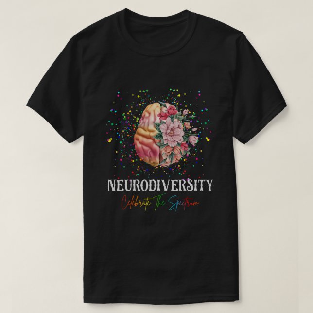 Camiseta Neurodiversidade celebra o espectro ADHD Brain A (Frente do Design)