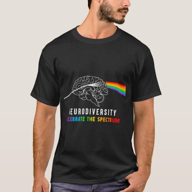 Camiseta Neurodiversidade, Celebre O Espectro. O cérebro  (Frente)