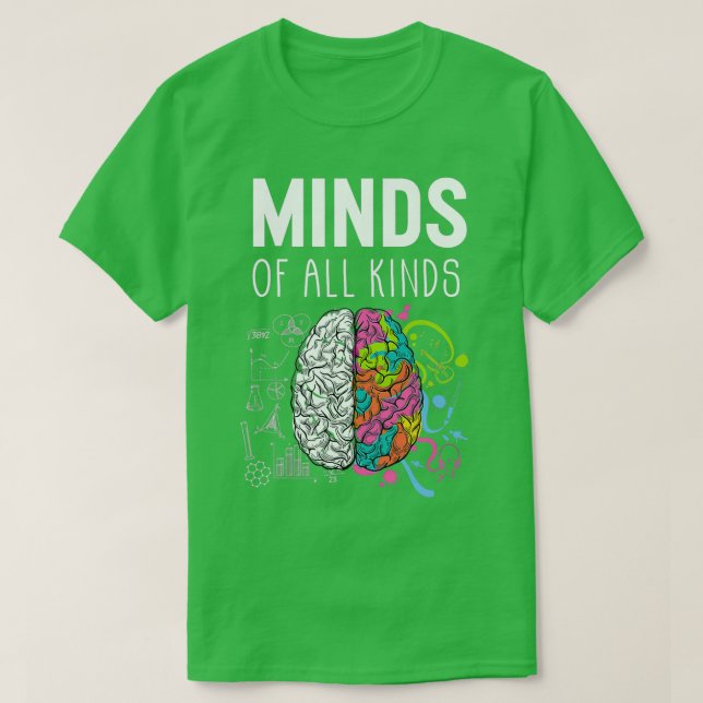 Camiseta NeuroDiversidade Cérebro ADHD Autismo Clássico (Frente do Design)