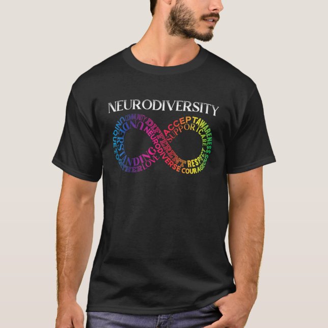 Camiseta Neurodiversidade Neurodivergente Arco-Íris Infinit (Frente)
