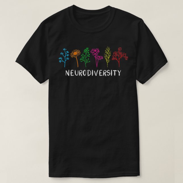 Camiseta Neurodiversidade para Dysleia ADHD Autism ASD  (Frente do Design)