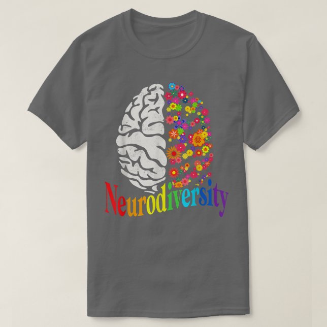Camiseta Neurodiversidade Rainbow Autismo Spectrum ASD ADHD (Frente do Design)