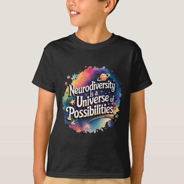 Camiseta Neurodiversidade Universo de Possibilidades Leilão (Frente)