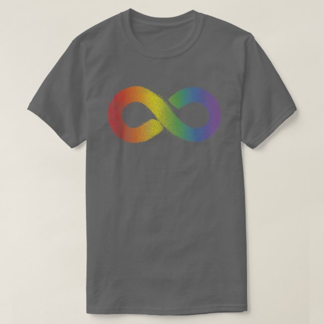 Camiseta Neurodiversity Aceitação do Rainbow Infinity Sinal (Frente do Design)