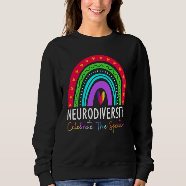Camiseta Neurodiversity Autism Spectrum Asd Adhd Arco-Íris (Frente)
