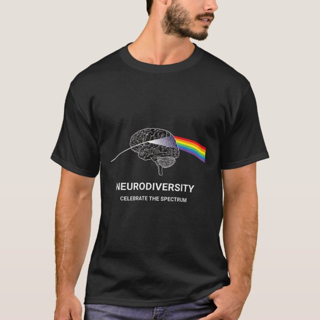 Camiseta Neurodiversity Autism Spectrum Asd Adhd Arco-Íris (Frente)
