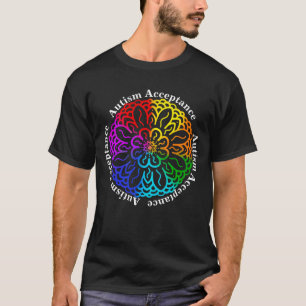 Camiseta Neurodiversity Autismo Aceitação do Rainbow Mandal