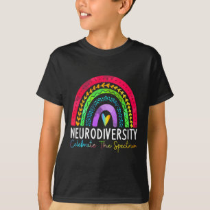 Camiseta Neurodiversity Autismo Espectro Asd Adhd Arco-Íris