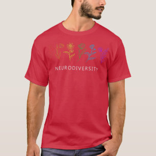Camiseta Neurodiversity Autismo Sensibilização ADHD Flor Au