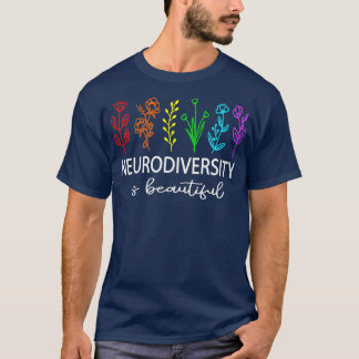 Camiseta Neurodiversity Autismo Sensibilização ADHD Flor Au