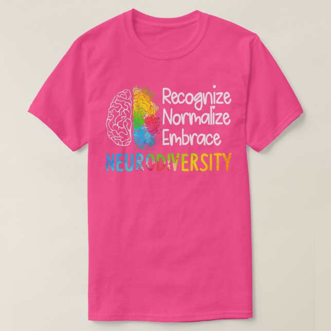 Camiseta Neurodiversity Autismo Spectrum ASD ADHD Rainbow B (Frente do Design)