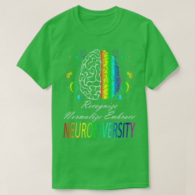 Camiseta Neurodiversity Autismo Spectrum ASD ADHD Rainbow B (Frente do Design)