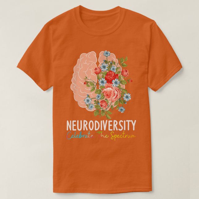 Camiseta Neurodiversity Celebrate The Spectrum ADHD Brain A (Frente do Design)
