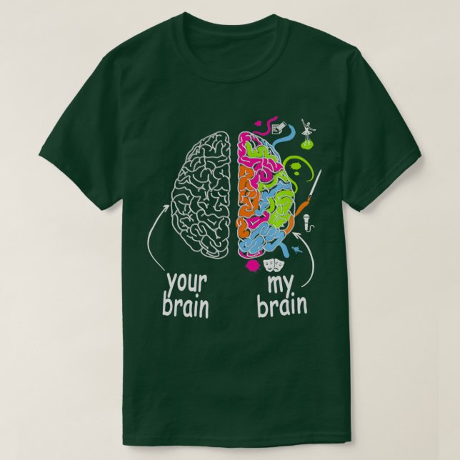 Camiseta Neurodiversity cerebral Ideação para dislexia ADHD (Frente do Design)
