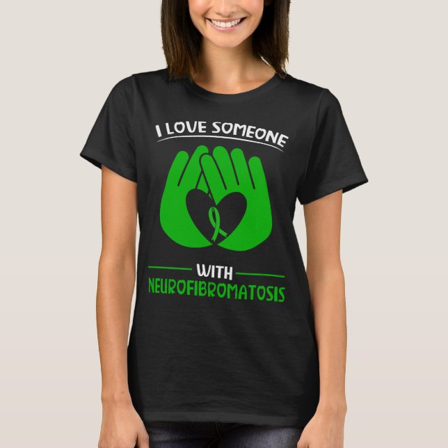 Camiseta Neurofibromatose Consciência Eu amo alguém com NF (Frente)