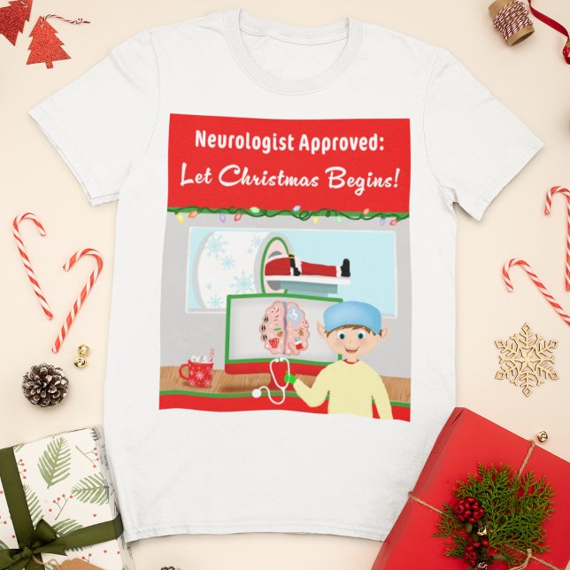 Camiseta Neurologista Aprovado: Papais noeis De Natal Começ (Criador carregado)