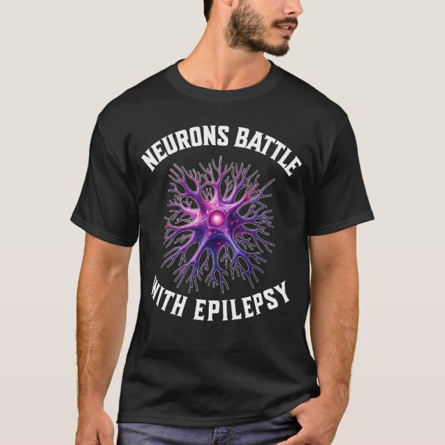 Camiseta Neurons Battle With Epilepsy Awareness (Frente)