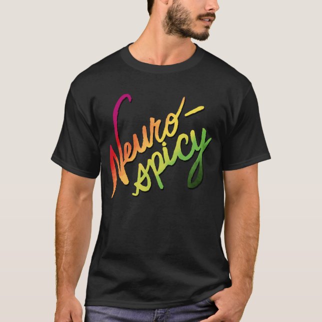 Camiseta Neurospicy (Texto Gradiente com Letra Mão) (Frente)