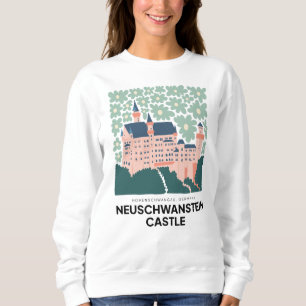 Camiseta Neuschwanstein Castle Alemanha viagem arte floral