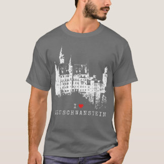 Camiseta Neuschwanstein Castle Lover Vintage Bavaria I Love