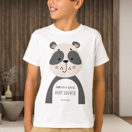 Camiseta Neutral Panda Baby Shower Kids Outfit