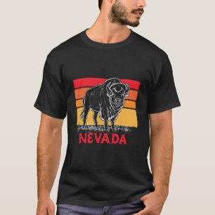 Camiseta Nevada Bison Retro Anos 80 Americano Buffalo ao ar