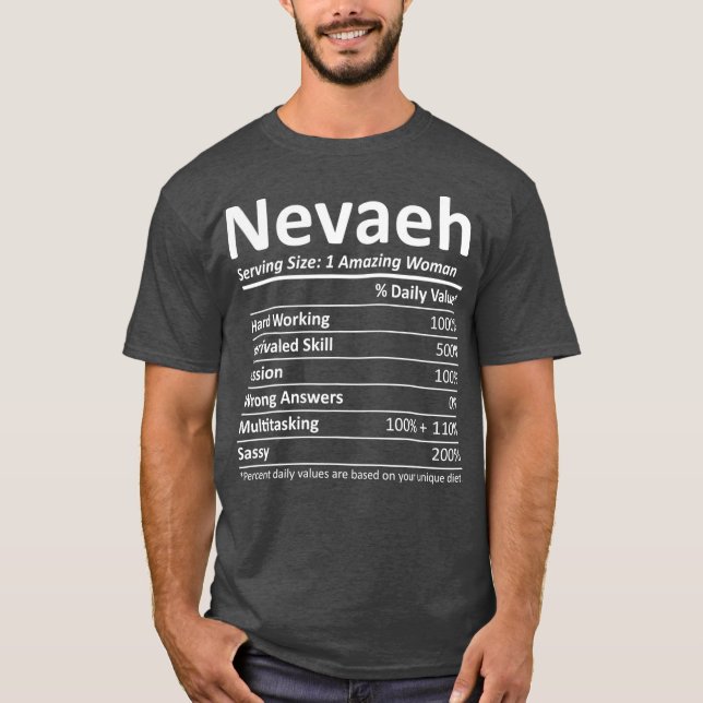 Camiseta NEVAEH Nutrição Personalizada Engraçado Natal (Frente)