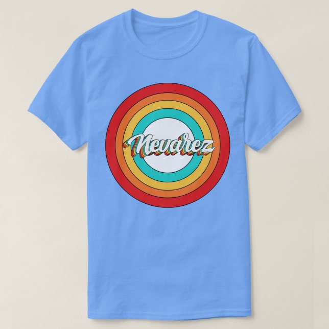 Camiseta Nevarez Nome Shirt Vintage Nevarez Círculo (Frente do Design)