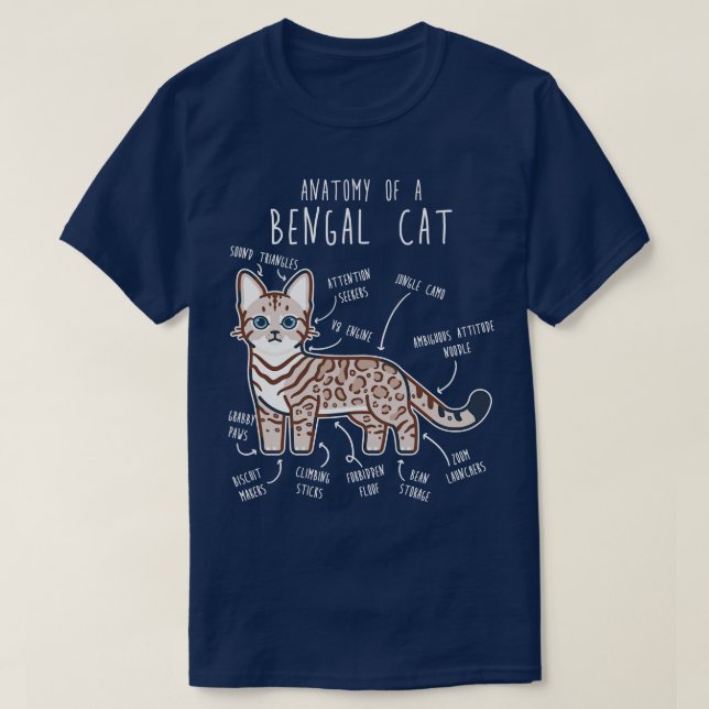Camiseta Neve Bengala Gato Selo Lynx Anatomia (Frente do Design)