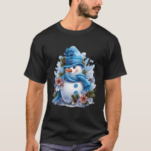Camiseta Neve Carrot Nose Blue Hat e Scarf Winter Nnow