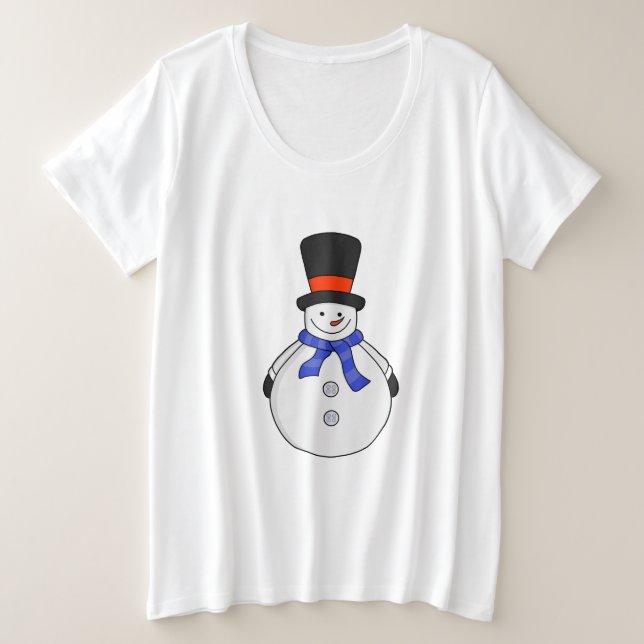 Camiseta Neve com chapéu superior (Frente do Design)