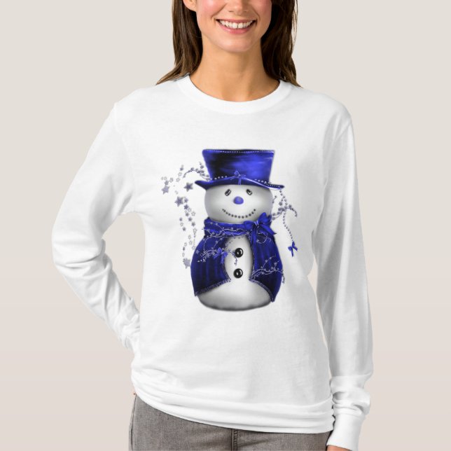 Camiseta Neve de Natal Azul (Frente)