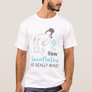 Camiseta Neve Engraçada Como os Flocos de Neve São Realment