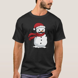 Camiseta Neve engraçado com bigode e cenoura