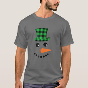 Camiseta Neve Face Carrot Nose Natal Xadrez de inverno Sa