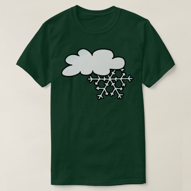 Camiseta Neve Fora do Floco de Neve da Nuvem de inverno (Frente do Design)