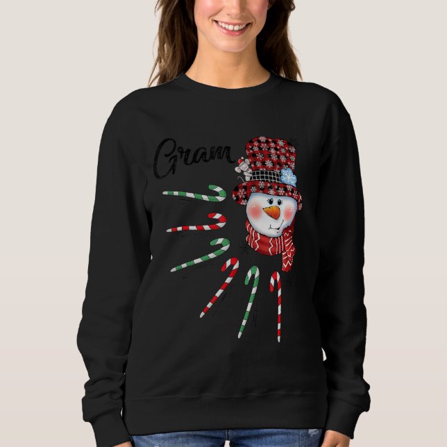 Camiseta Neve Gram Candy Cane Xadrez Vermelha Natal (Frente)