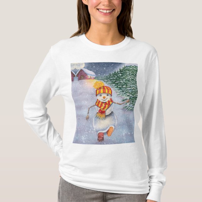Camiseta Neve natalina andando (Frente)