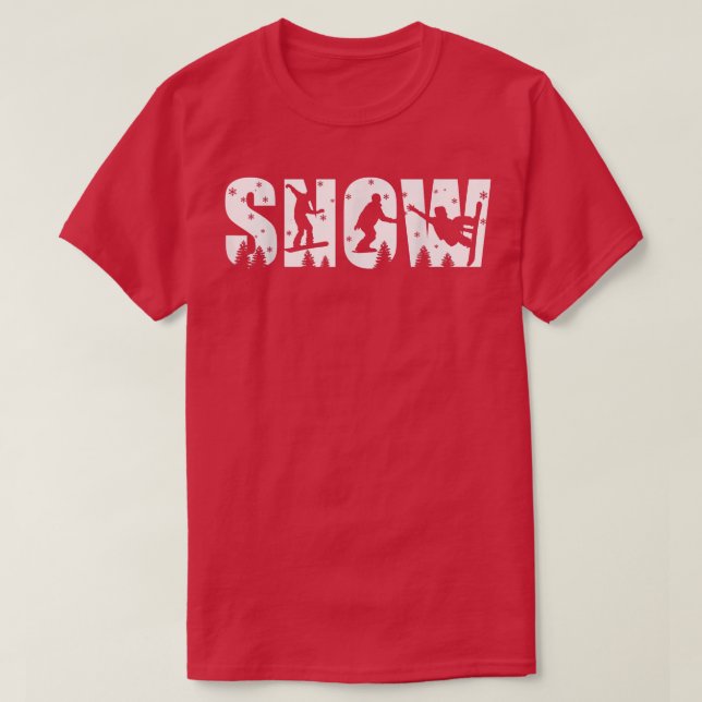Camiseta Neve Para Entusiasta De Snowboard (Frente do Design)
