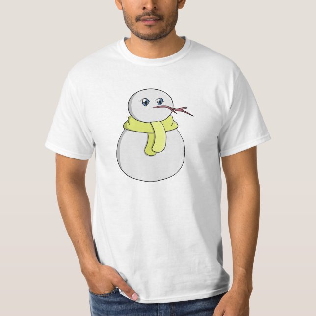 Camiseta Neve vestindo um cachecol amarelo (Frente)