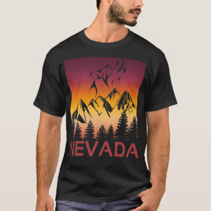 Camiseta Neveda Sunset Wolf Howling em Moon Trees e M