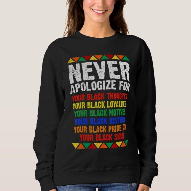 Camiseta Never Apologize Your Blackness African Black Histo (Frente)