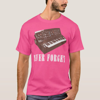 Camiseta Never Forget Synthesizer - Retro Piano Design