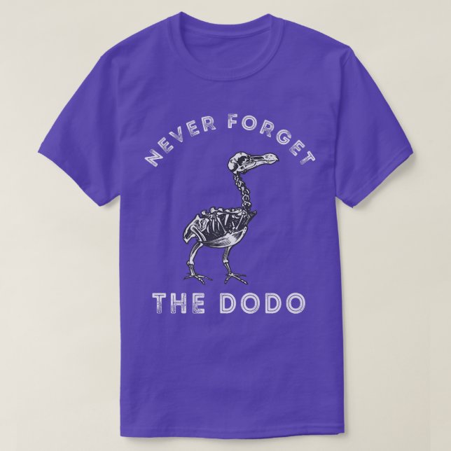 Camiseta Never Forget The Dodo Bird Skeleton Dronte Flightl (Frente do Design)