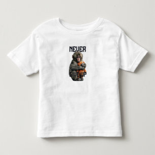Camiseta Never Give Up - Resilient Baby Monkey with Teddy B