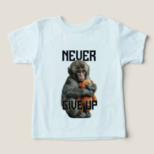 Camiseta Never Give Up - Resilient Baby Monkey with Teddy B